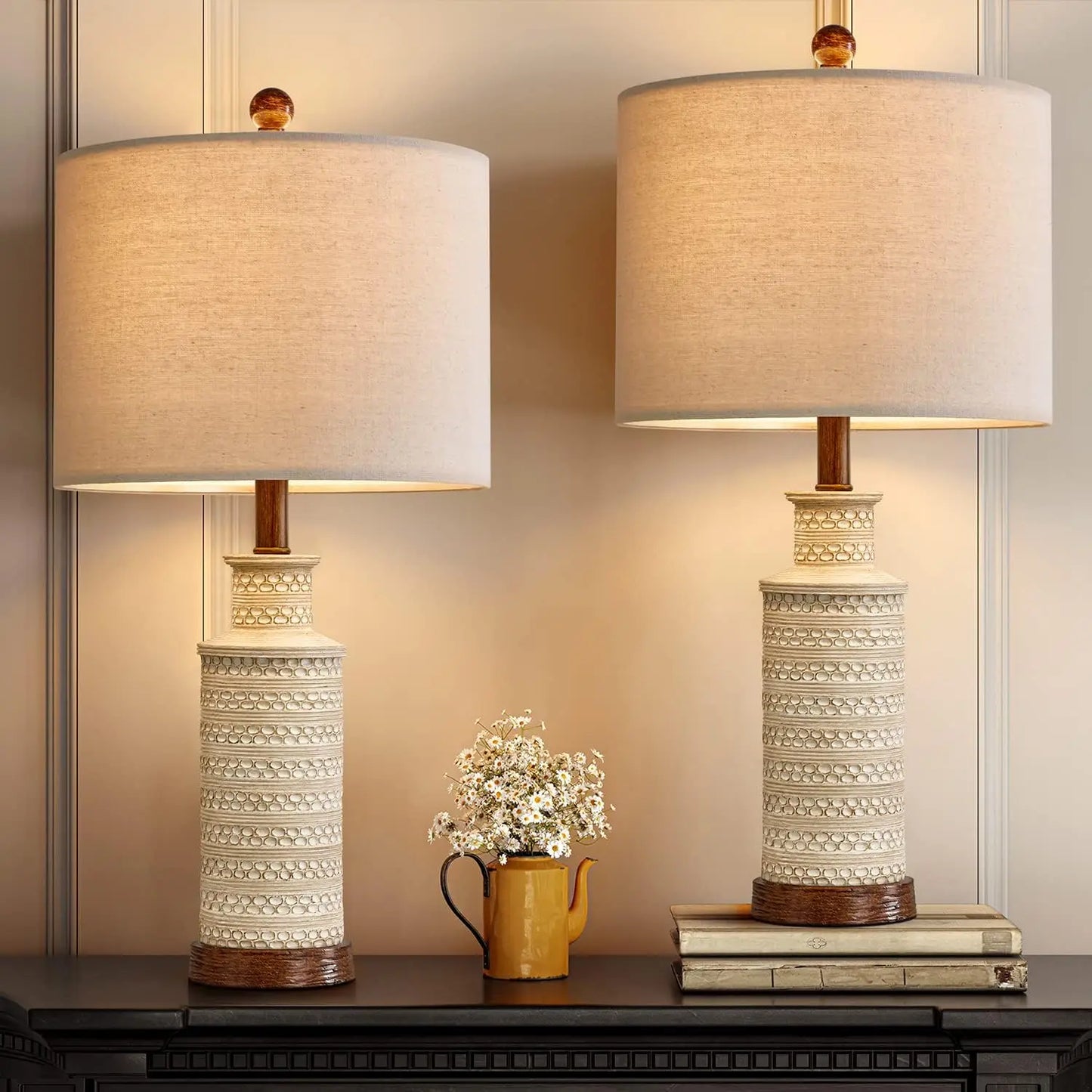Farmhouse Table Lamp Set of 2