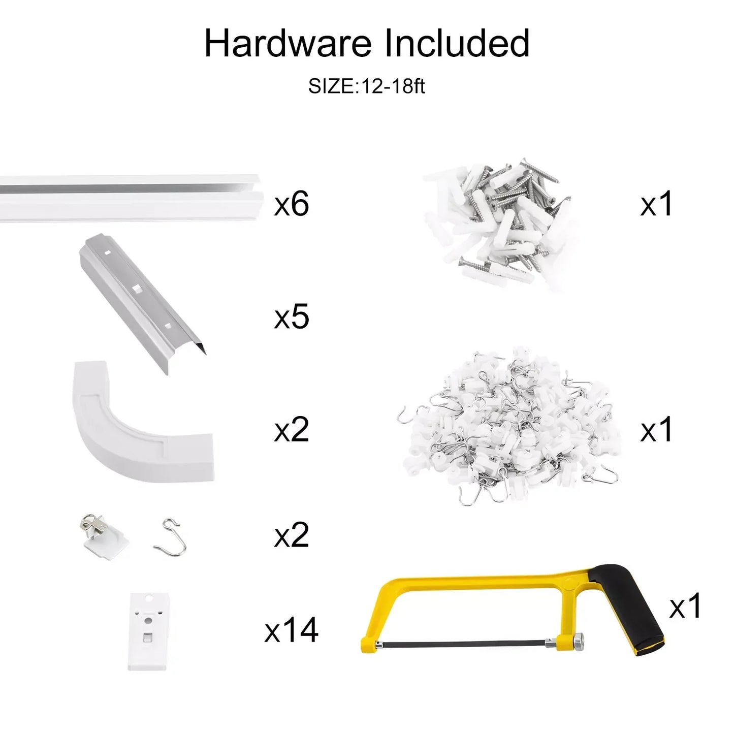 Heavy Duty Curtain Rail Set