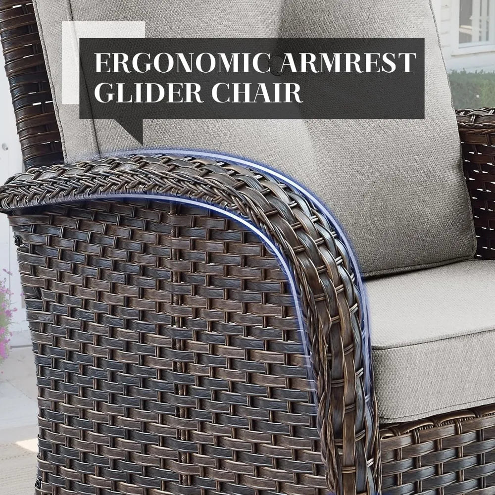 5-Piece Wicker Patio Furniture Set with Fire Pit