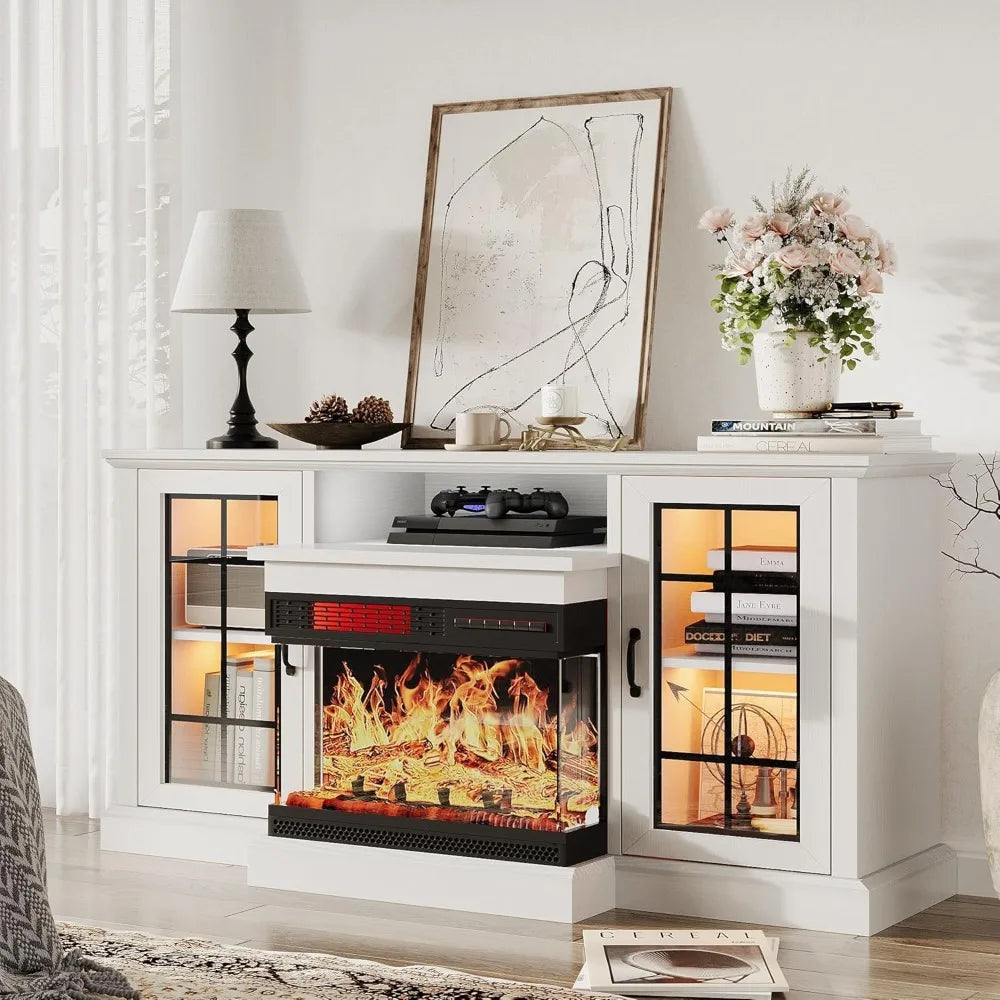 59'' Entertainment Console with Electric Fireplace, fits up to 65 in TV
