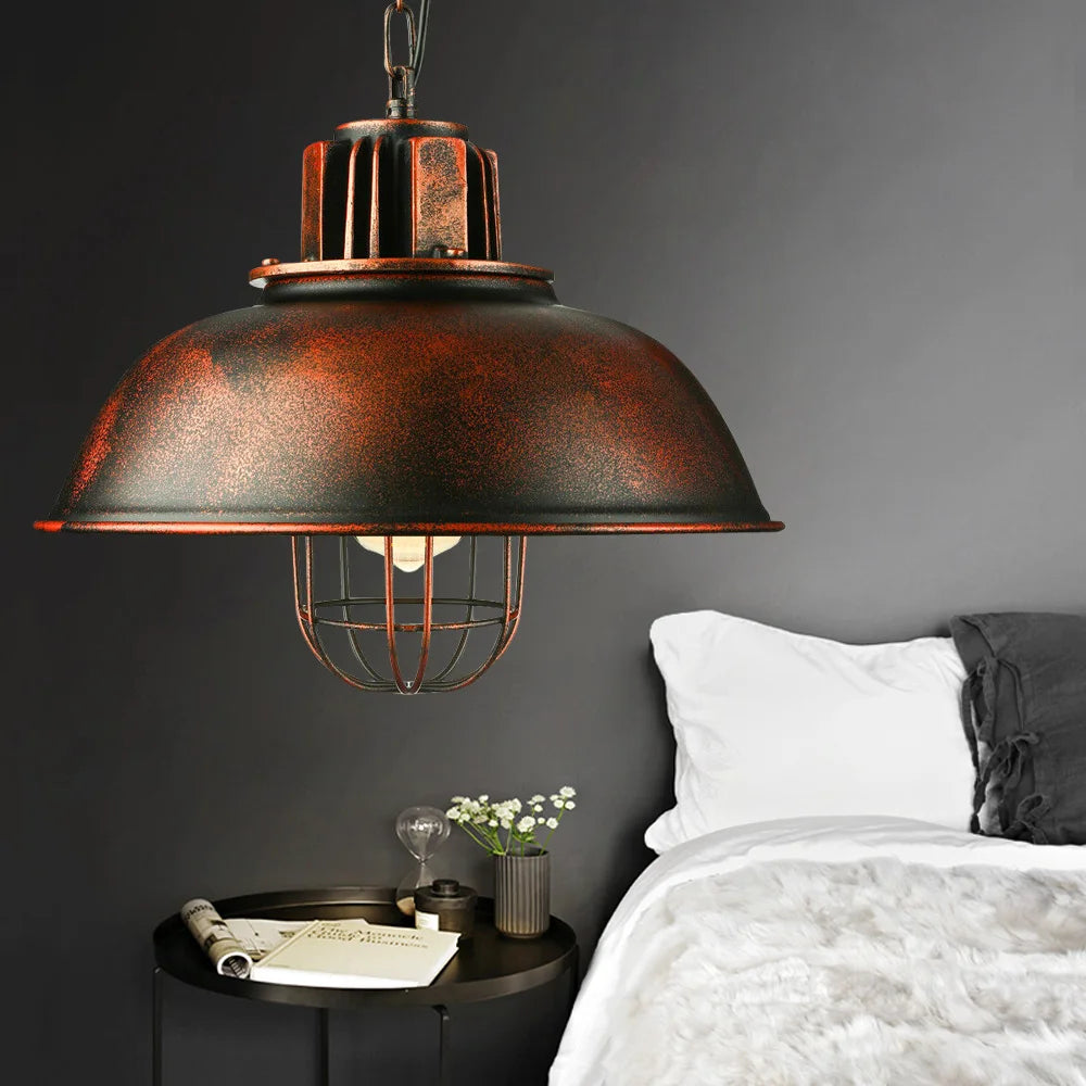 Vintage Iron Pendant Light in Industrial Design