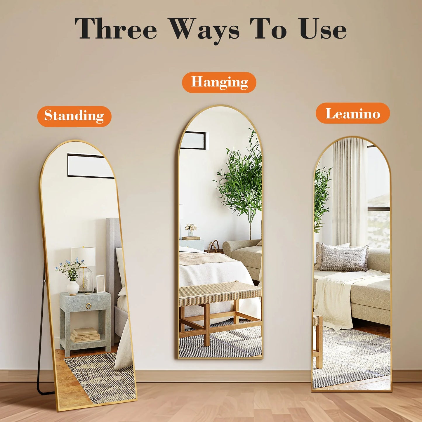 Full Body Wall Mirror with Stand
