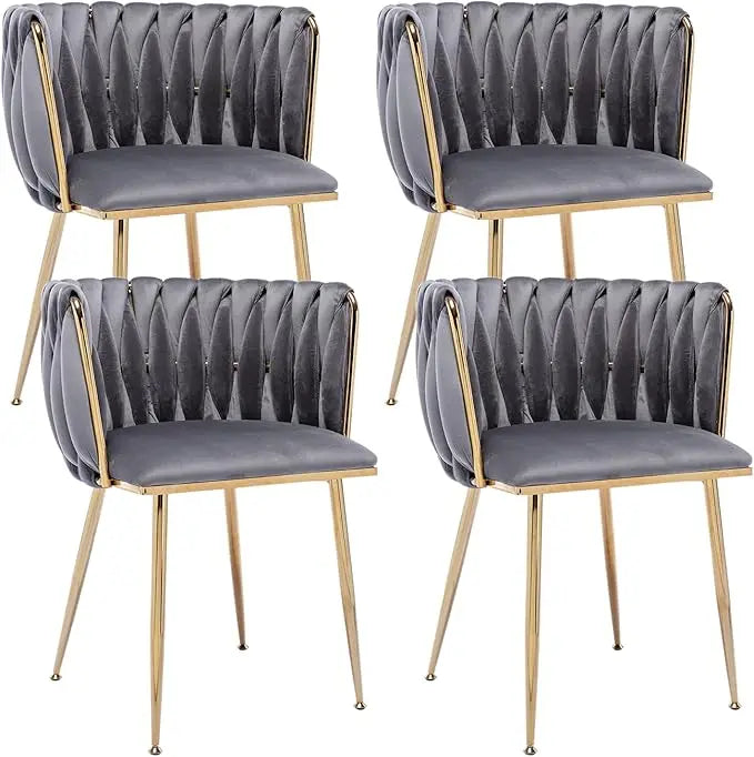 Set of 4 Velvet Dining Chairs