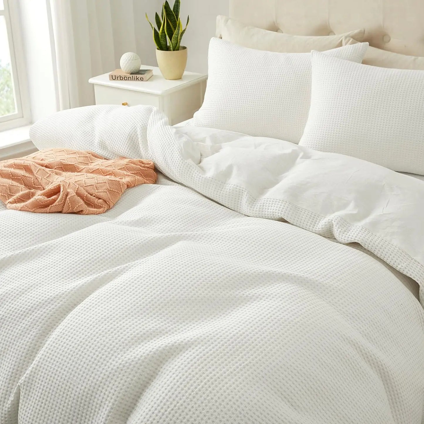 Waffle Weave Duvet Cover Set for All Season