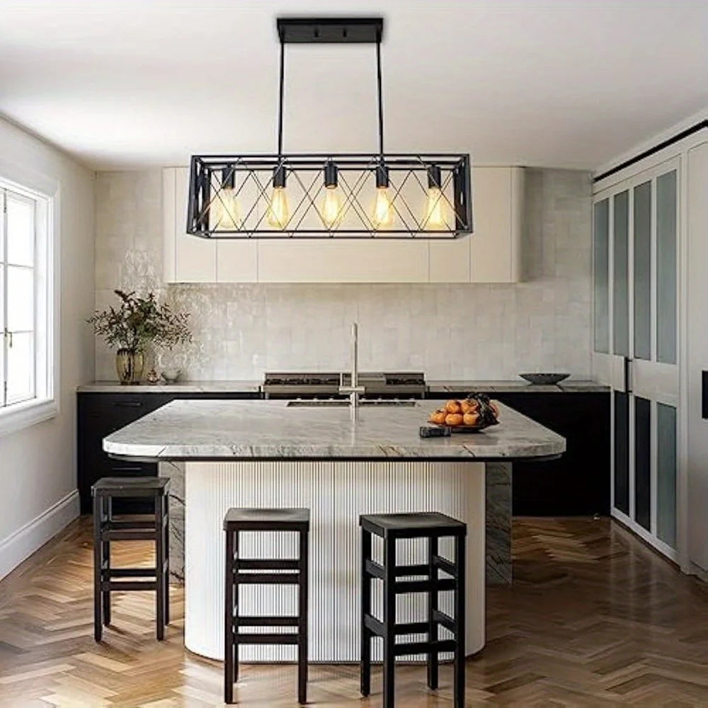 Black Linear Farmhouse Chandelier