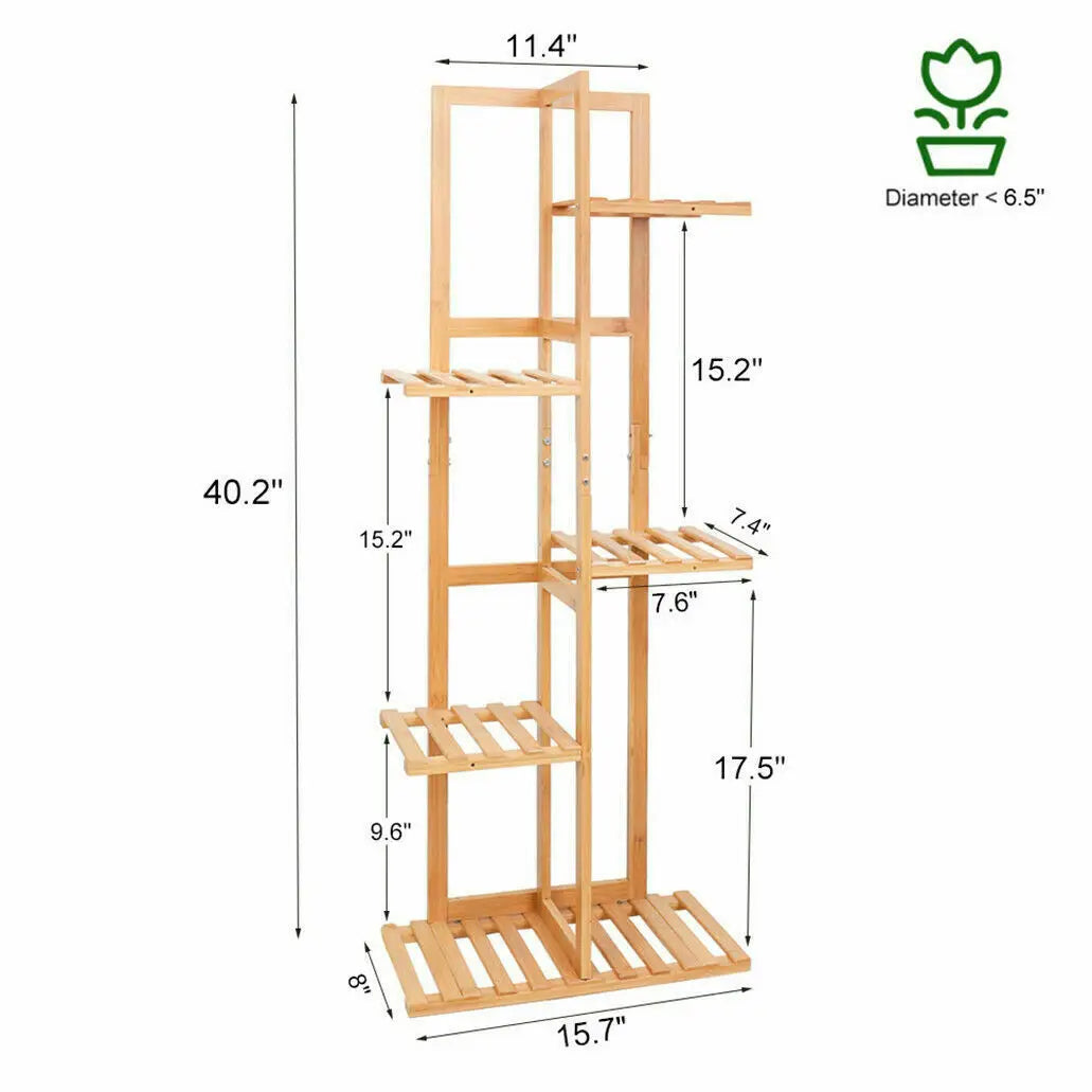 Bamboo 5 tier or 6 Tier Plant Stands