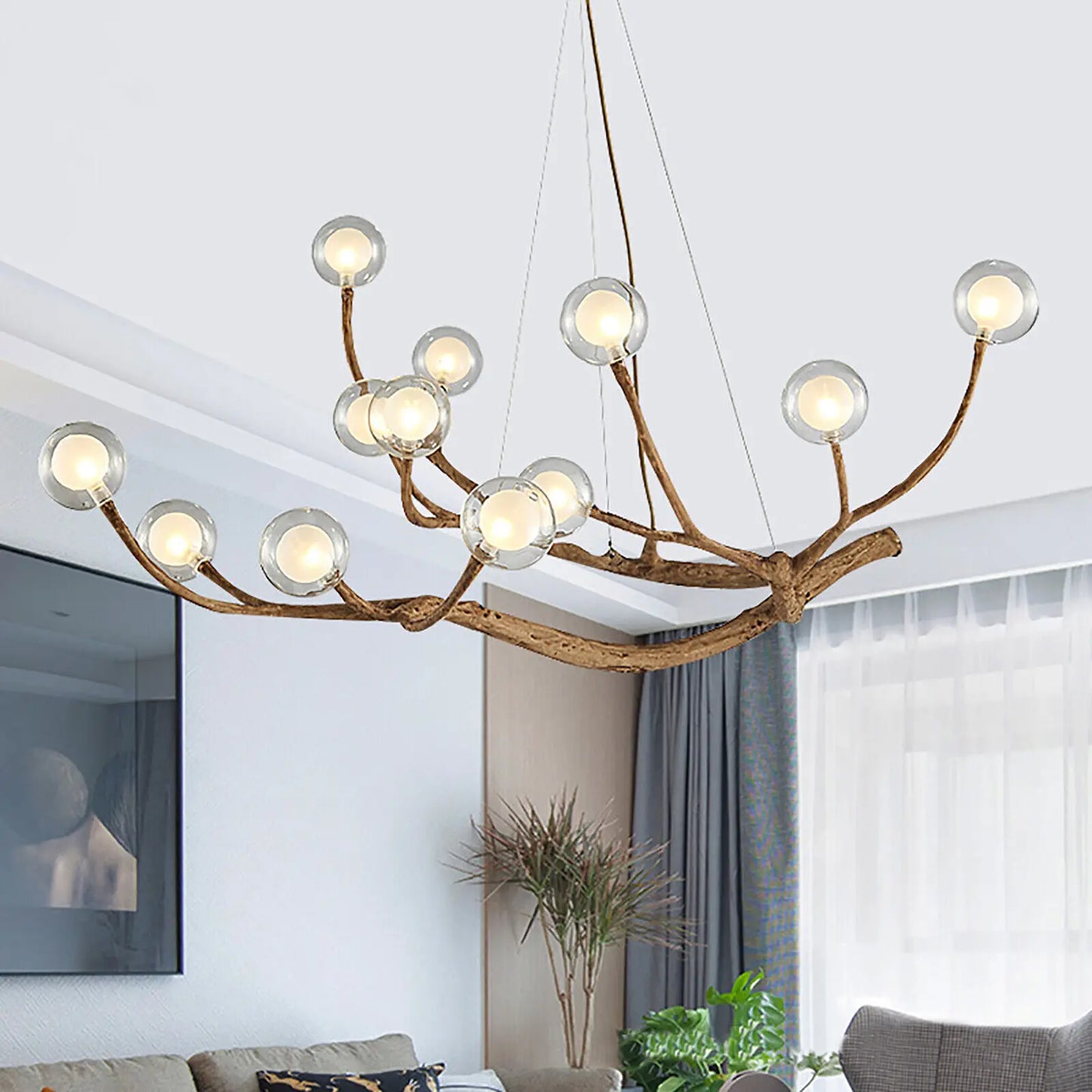 Wood Branch Hanging Lamp