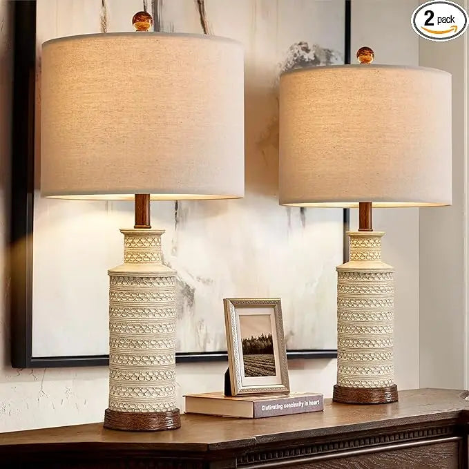 Farmhouse Table Lamp Set of 2