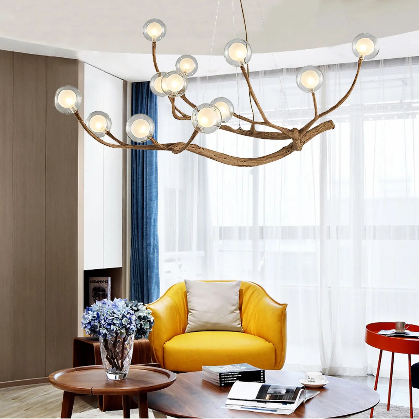 Wood Branch Hanging Lamp