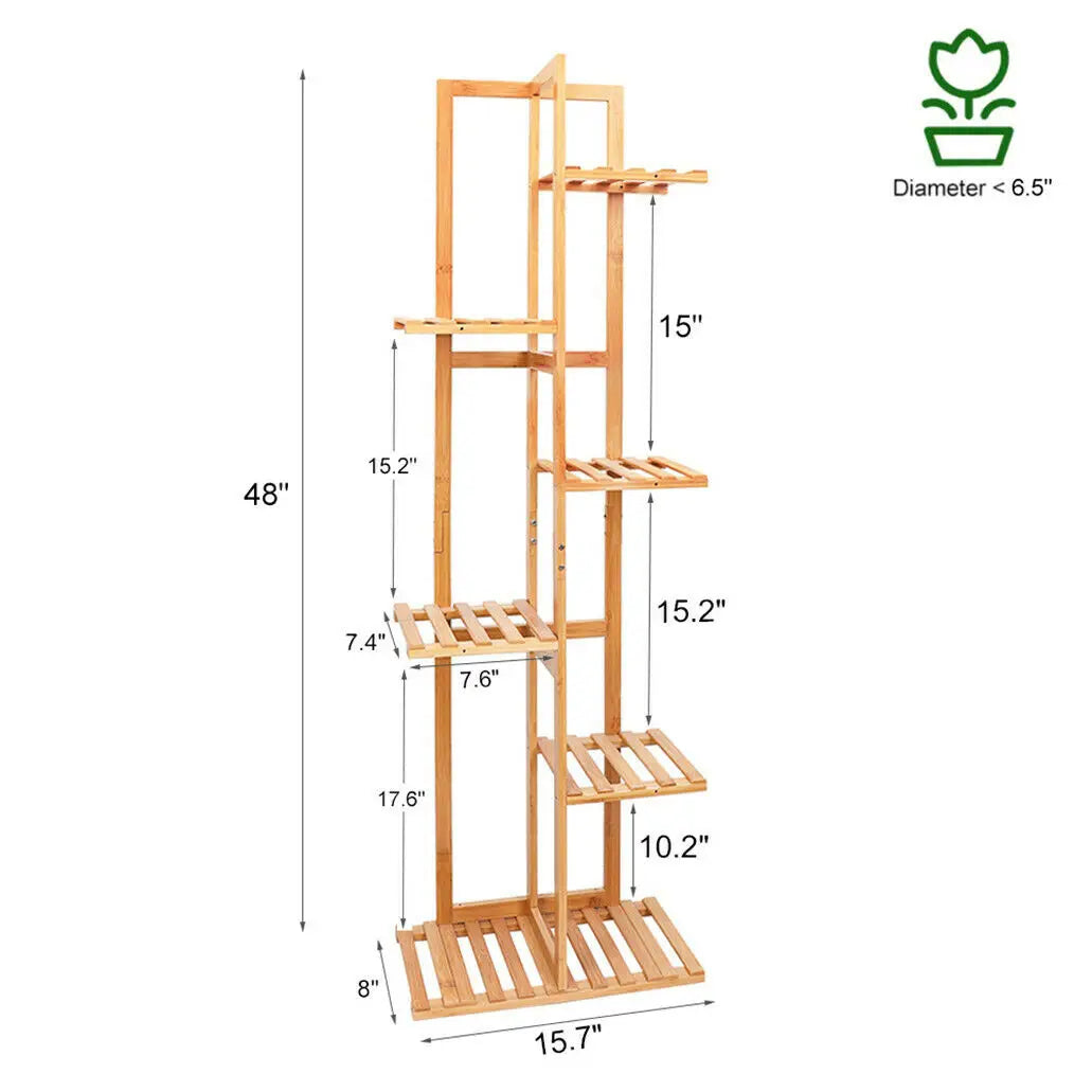 Bamboo 5 tier or 6 Tier Plant Stands
