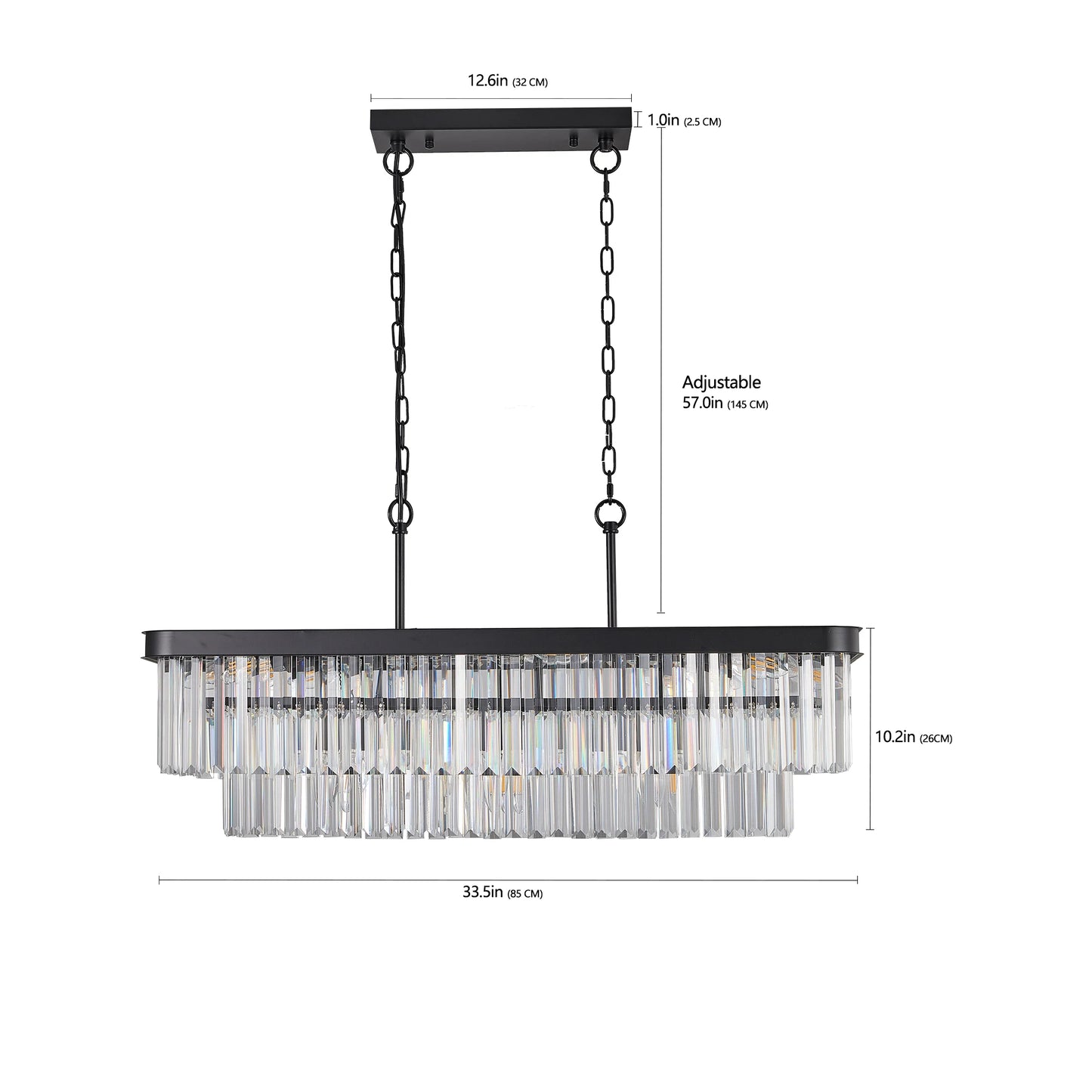 Modern Black Base Crystal Chandelier