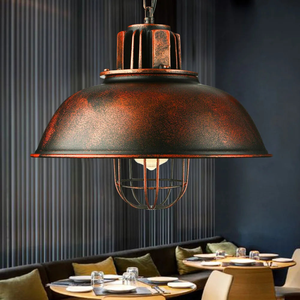 Vintage Iron Pendant Light in Industrial Design