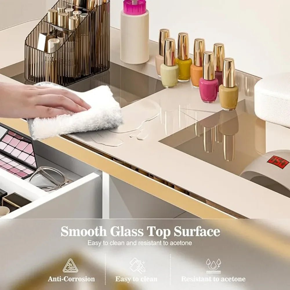 Professional Salon Workstation with Anti Acetone Finish and Includes Wrist Pad