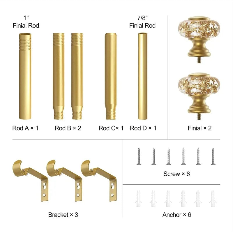 1 " Adjustable Acrylic Drapery Rod