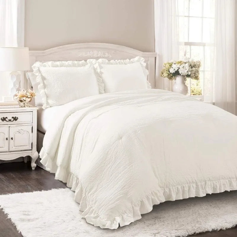 Ruffled Comforter Set With Shams