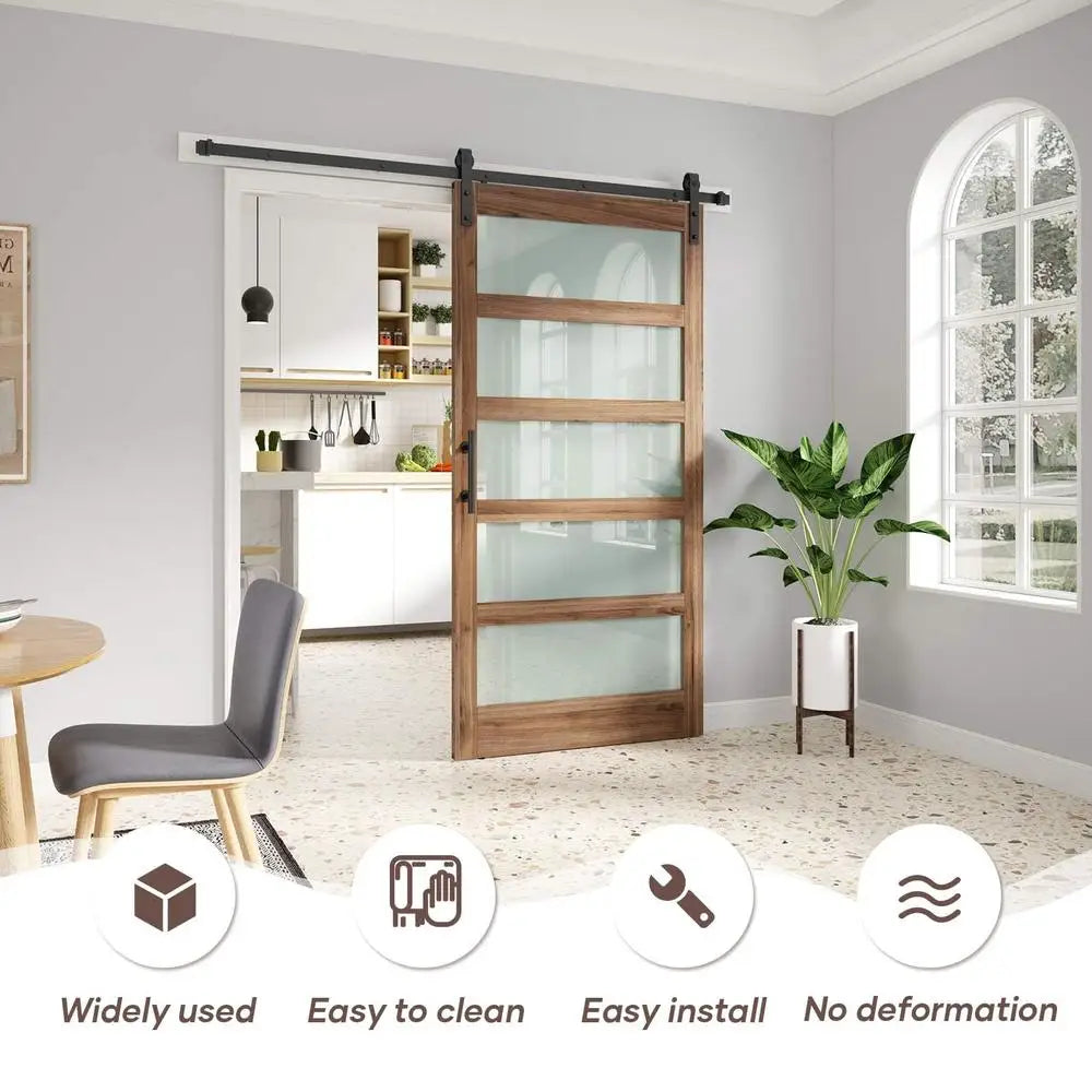 7 Foot Frosted Glass Barn Door