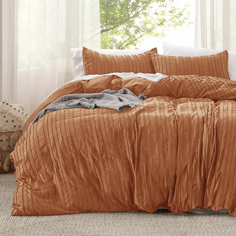 Grid Tufted Shabby Chic Duvet Cover Set, King and Queen sets only