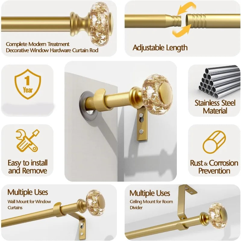 1 " Adjustable Acrylic Drapery Rod