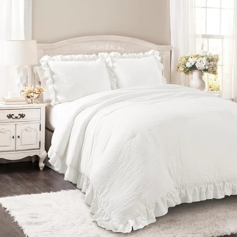 Ruffled Comforter Set With Shams