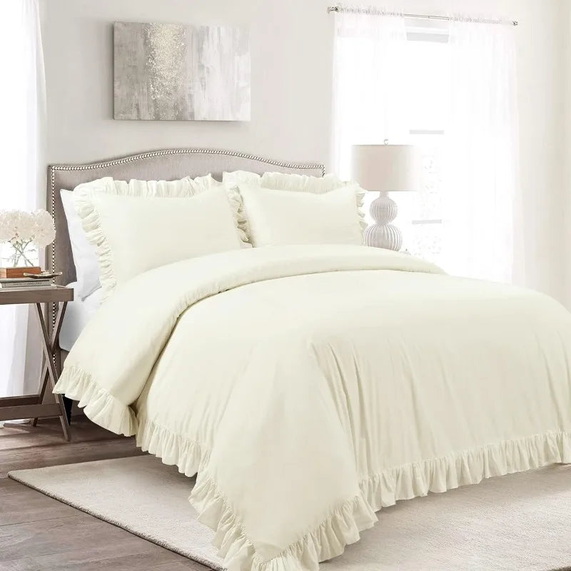 Ruffled Comforter Set With Shams