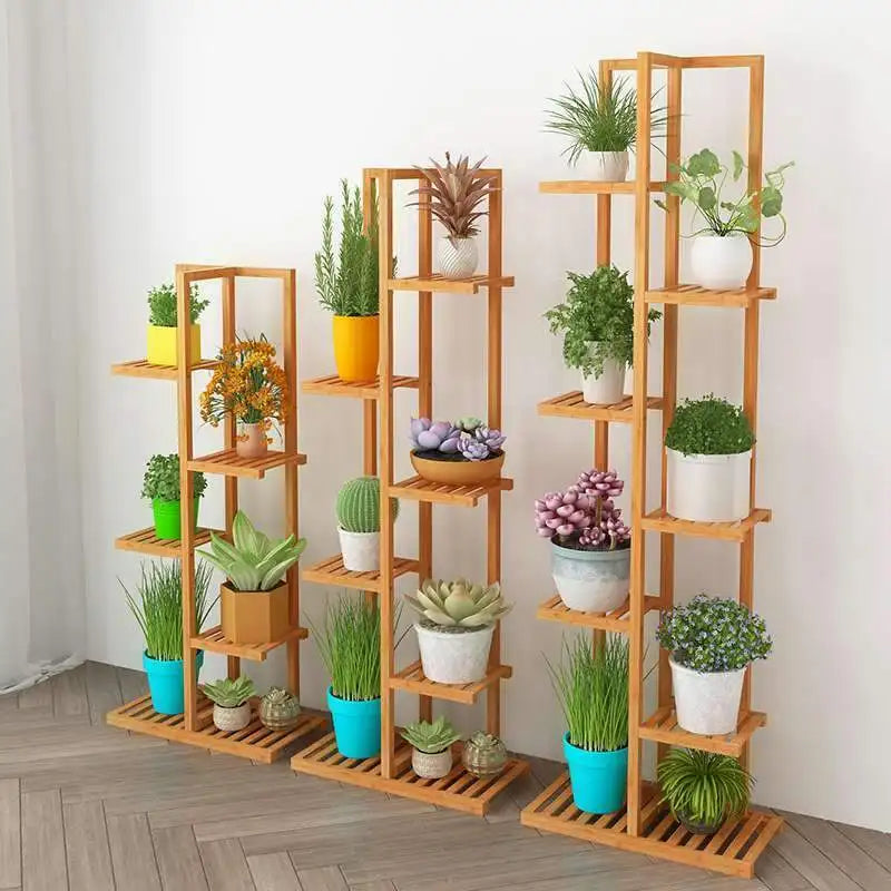 Bamboo 5 tier or 6 Tier Plant Stands