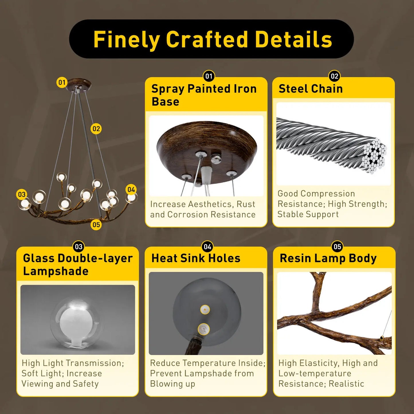 Wood Branch Hanging Lamp