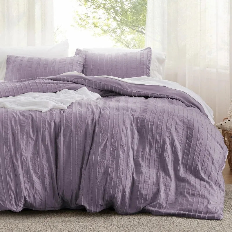 Grid Tufted Shabby Chic Duvet Cover Set, King and Queen sets only
