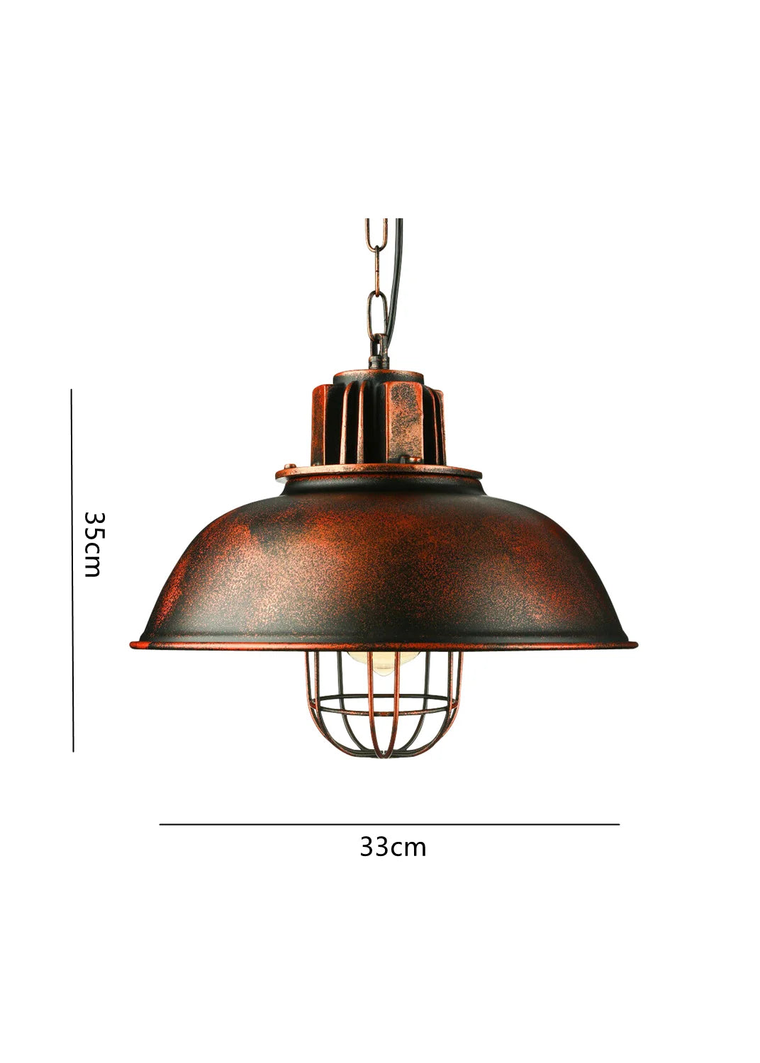 Vintage Iron Pendant Light in Industrial Design