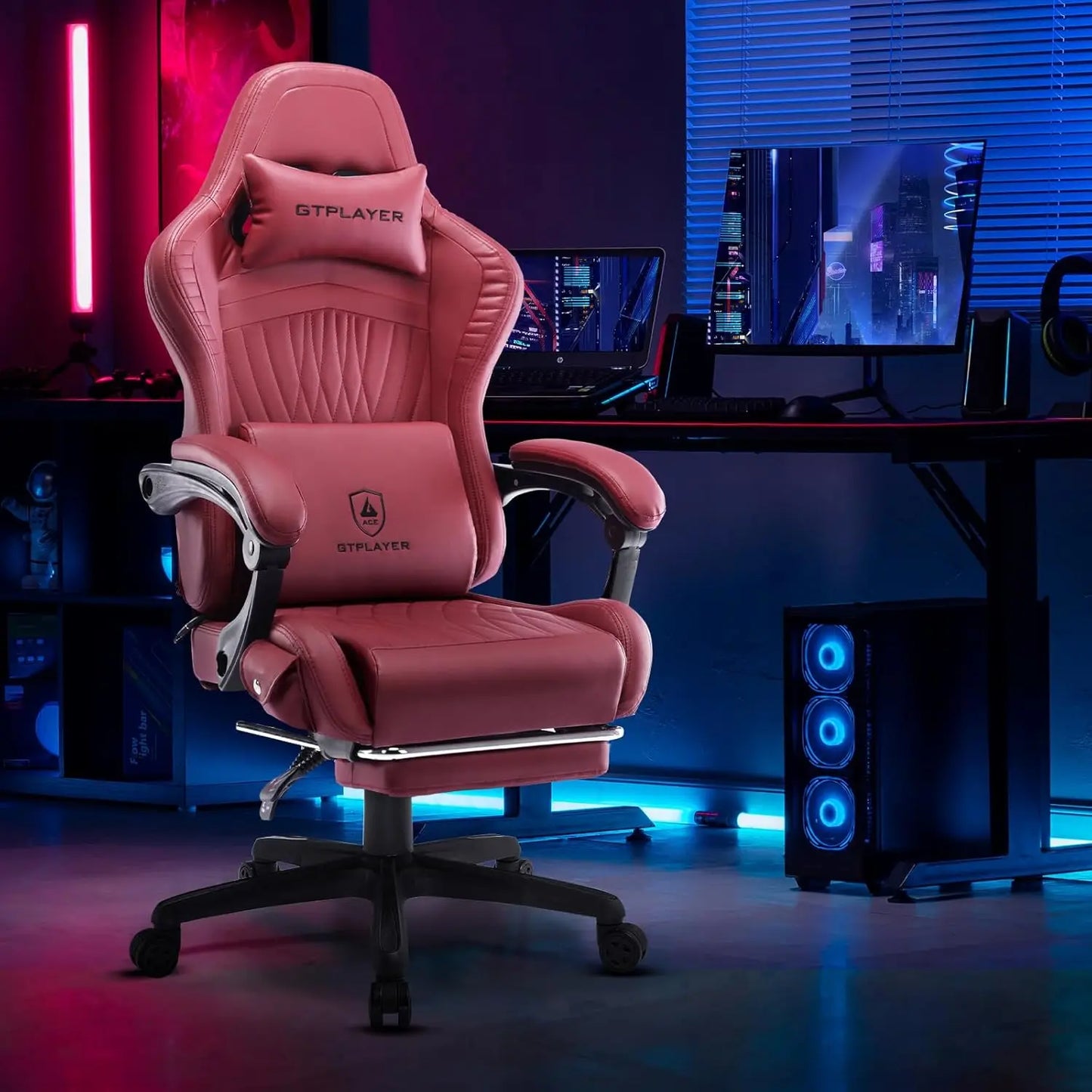 Reclining High Back Ergonomic Gaming or Computer Chair, with Footrest