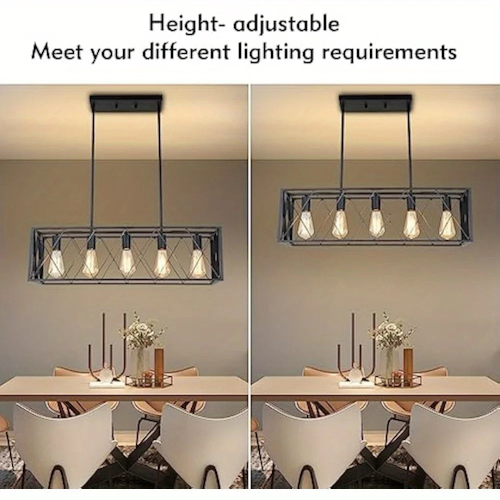 Black Linear Farmhouse Chandelier