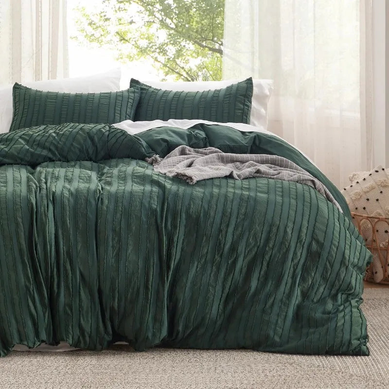 Grid Tufted Shabby Chic Duvet Cover Set, King and Queen sets only