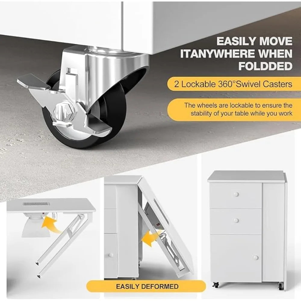 Professional Salon Workstation with Anti Acetone Finish and Includes Wrist Pad