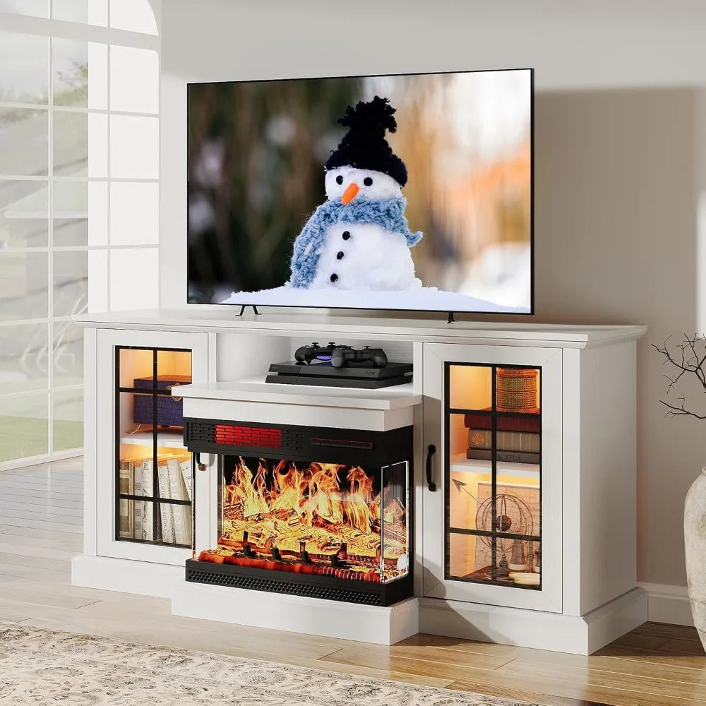 59'' Entertainment Console with Electric Fireplace, fits up to 65 in TV