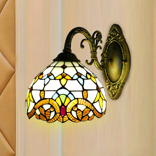 Tiffany Style Beige Dome Glass Sconce