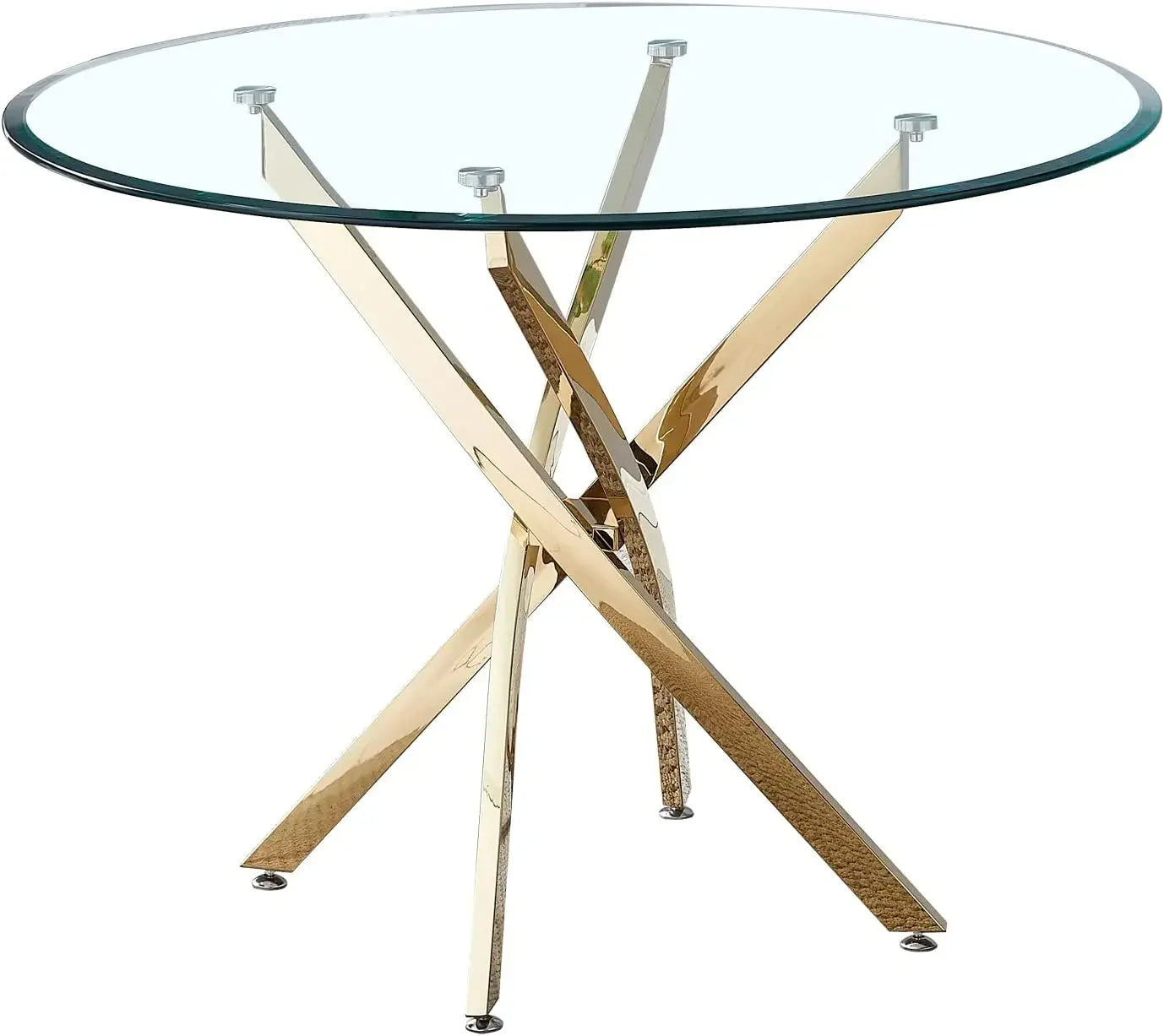 Minimalist Modern Glass Square or Round Dining Tables  with Tempered Glass