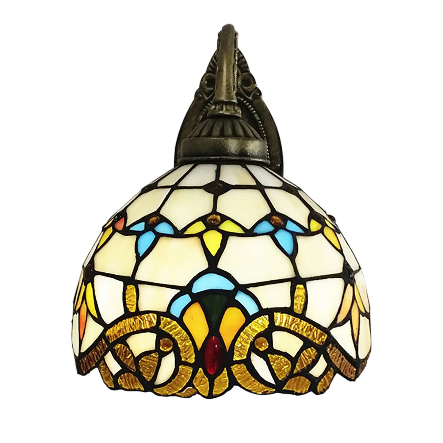 Tiffany Style Beige Dome Glass Sconce