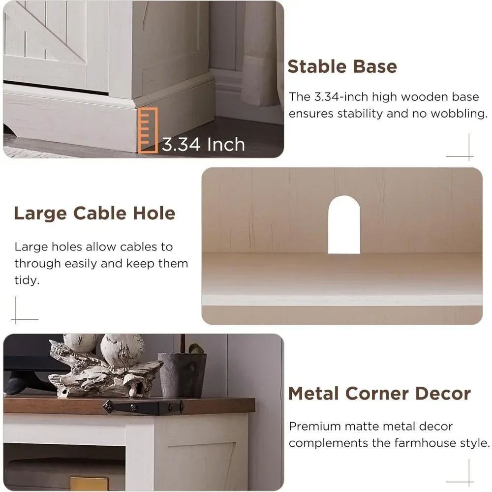 Rustic Farmhouse Media Console with 23" Electric Fireplace