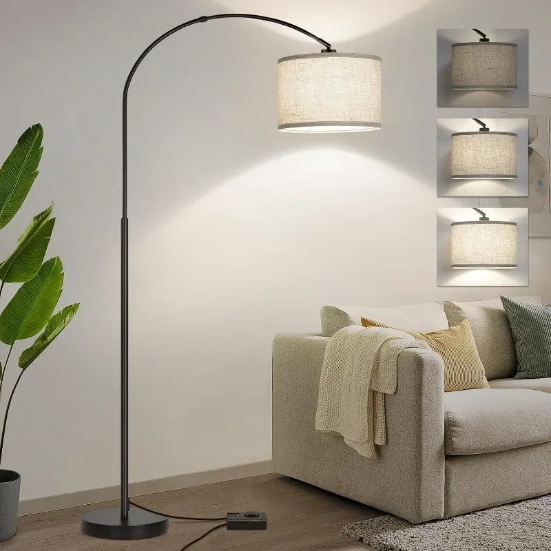 Black Arc Pole Lamp with Dimmer