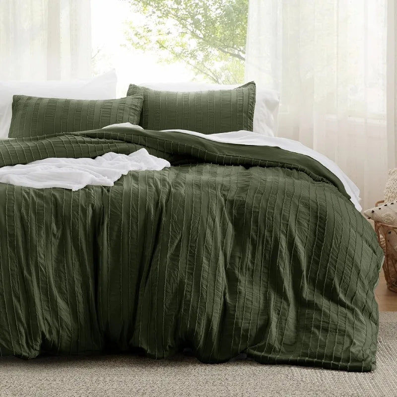 Grid Tufted Shabby Chic Duvet Cover Set, King and Queen sets only